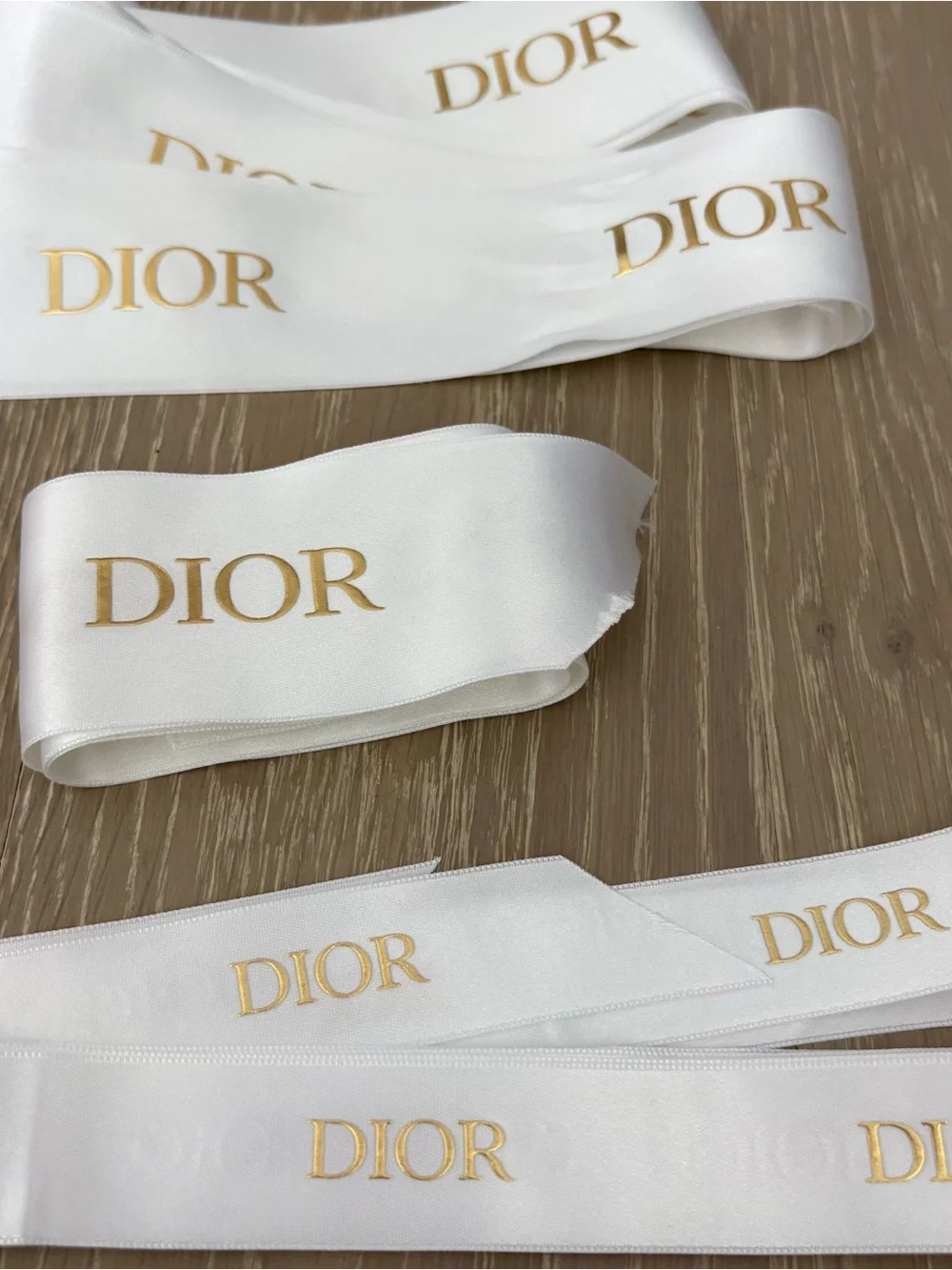 DIOR White Satin Logo Ribbon bundle - Luxury Gift Ribbon